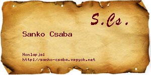 Sanko Csaba névjegykártya